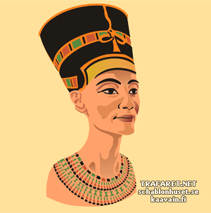 Nefertiti byst - schablon för dekoration