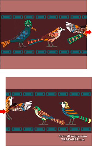 Små egyptiska fåglar - schablon för dekoration