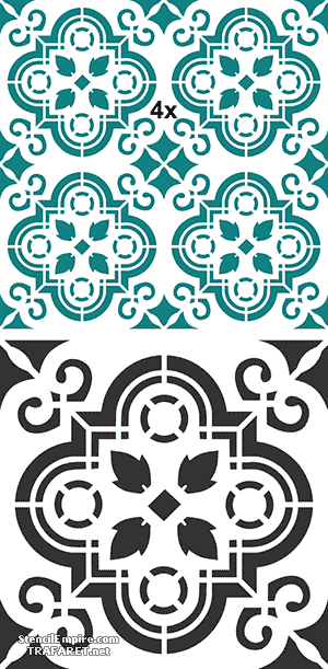 Marokkolaistyylinen laatta 03 - koristeluun tarkoitettu sapluuna
