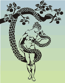 Eva och ormen - schablon för dekoration