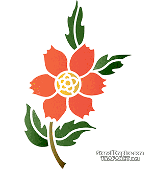 Villiruusun kuvio 007 - koristeluun tarkoitettu sapluuna