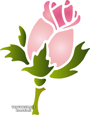 Ruusunnuppu - koristeluun tarkoitettu sapluuna