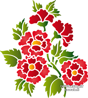 Kukka koristekimppu 031a - koristeluun tarkoitettu sapluuna