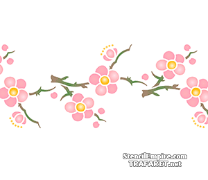 Sakura-tapettiboordi 101 - koristeluun tarkoitettu sapluuna