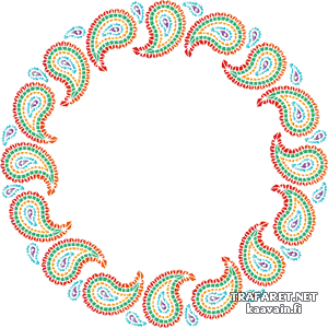 Cirkelmönster på taggiga paisleys 121 - schablon för dekoration