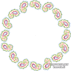 Piikkinen paisley ympyrä123 - koristeluun tarkoitettu sapluuna