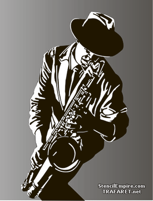 Saxofonist - schablon för dekoration