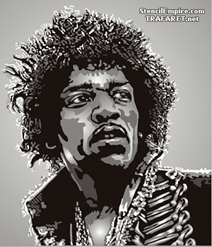 Jimi Hendrix - schablon för dekoration