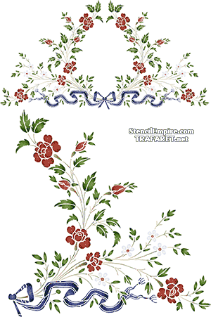 Ruusut ja koiranputkea 29a - koristeluun tarkoitettu sapluuna