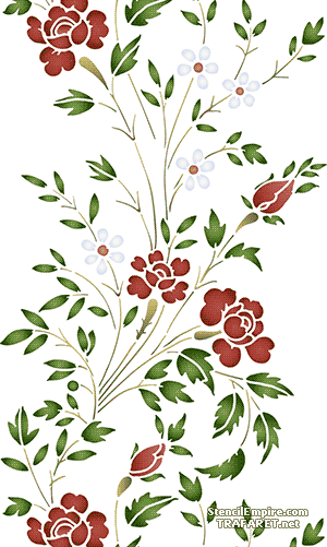Ruusut ja koiranputkea 29b - koristeluun tarkoitettu sapluuna