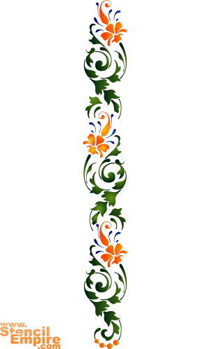 Renässans bård (Stenciler olika motiv blommor)