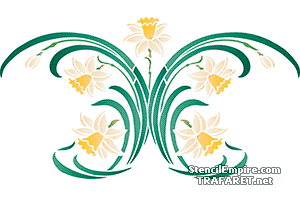 Kevään narsissit 086c - koristeluun tarkoitettu sapluuna