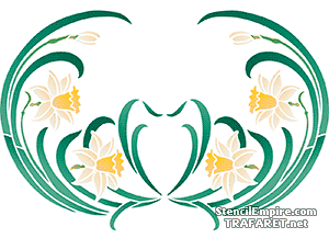 Kevään narsissit 086d - koristeluun tarkoitettu sapluuna
