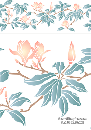 Magnolia - koristeluun tarkoitettu sapluuna