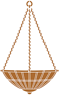 riippukori - koristeluun tarkoitettu sapluuna