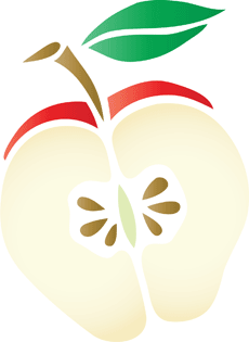 omenan puoli - koristeluun tarkoitettu sapluuna