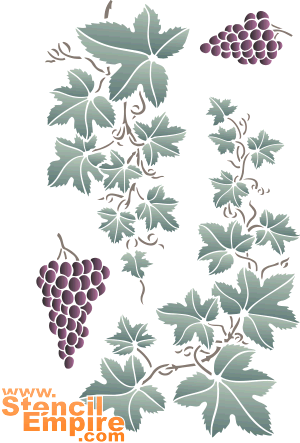 Vindruvor och Löv (Stenciler frukter)