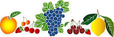 Frukt 2 - schablon för dekoration