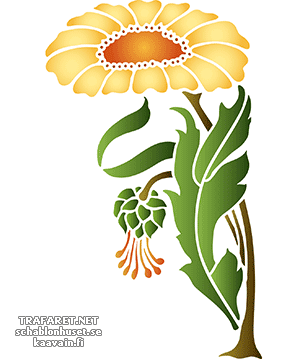 Gerbera asetelma - koristeluun tarkoitettu sapluuna