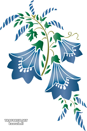 Motiv av blåklockor 129 - schablon för dekoration