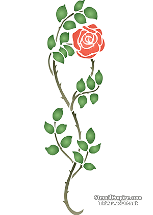 Ros gren 205 - schablon för dekoration
