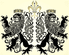 Heraldiska lejon - schablon för dekoration