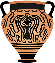 Vas med Octopus - schablon för dekoration