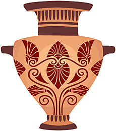 Maljakko kreikkalaisessa tyylissä - koristeluun tarkoitettu sapluuna