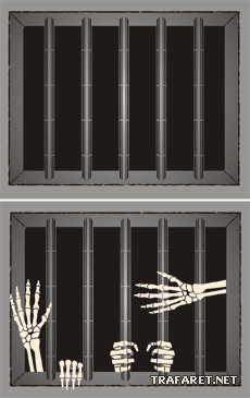vankilan kalteri-ikkuna - koristeluun tarkoitettu sapluuna