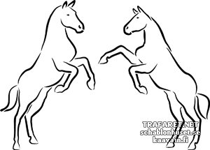 Kahden hevosen 1a - koristeluun tarkoitettu sapluuna