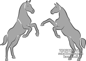 Kahden hevosen 1c - koristeluun tarkoitettu sapluuna