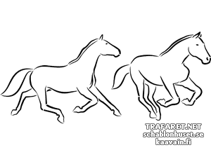 Kahden hevosen 2a - koristeluun tarkoitettu sapluuna
