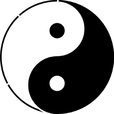 Yin-Yang itäsymboli - koristeluun tarkoitettu sapluuna