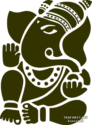 Hindu-jumala Ganesha 02 - koristeluun tarkoitettu sapluuna