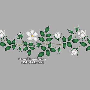 Valkoinen ruusunmarja - boordi - koristeluun tarkoitettu sapluuna