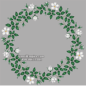 Valkoinen ruusunmarja - rengas - koristeluun tarkoitettu sapluuna