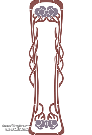 Jugendtyylinen pystysuora kuvio 206 - koristeluun tarkoitettu sapluuna