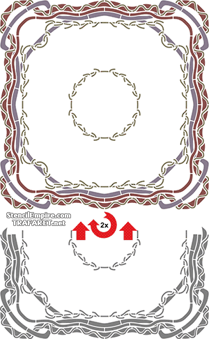 Art Nouveau-ram 207 - schablon för dekoration