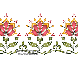 Turkiska blommor - schablon för dekoration