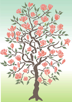 japanin magnolia - koristeluun tarkoitettu sapluuna
