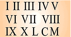 Roomalaiset numerot - koristeluun tarkoitettu sapluuna