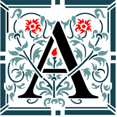 monogram "A" - schablon för dekoration
