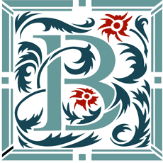 monogram "B" - schablon för dekoration