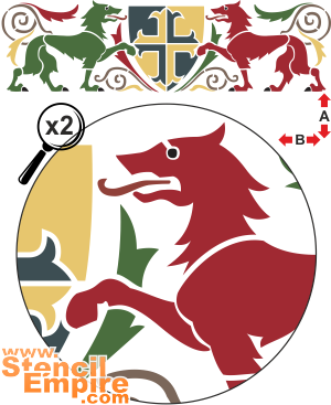 heraldinen kuvio 1 - koristeluun tarkoitettu sapluuna