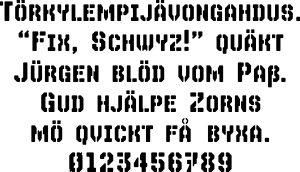 Text av militärt typsnitt - schablon för dekoration
