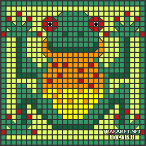 Hymyilevä sammakko (mosaiikki) - koristeluun tarkoitettu sapluuna