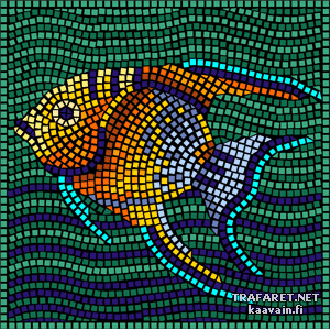 Keisarfisk (mosaik) - schablon för dekoration