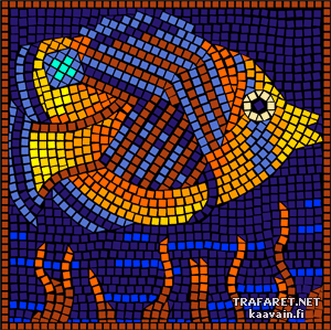 Kala parrotfish (mosaiikki) - koristeluun tarkoitettu sapluuna
