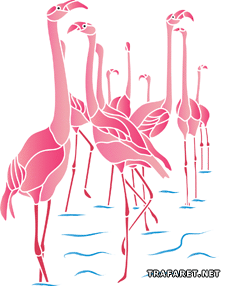 punaiset flamingot - koristeluun tarkoitettu sapluuna