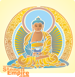 Nepalin Budda - koristeluun tarkoitettu sapluuna